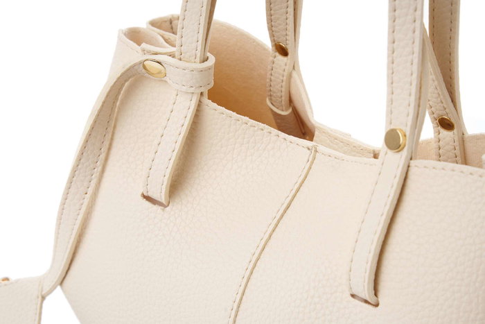 Lucky Bees 1274 Bolso de Hombro Crema, 100% Cuero de Polivinilo, 28x13x22 cm